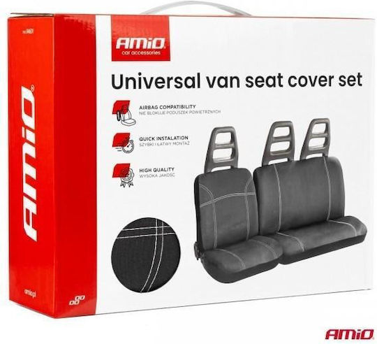 Amio Car Seat Covers Type Sc-01 Gray Trucks 3 Pieces 04601/am Amio 04601/am