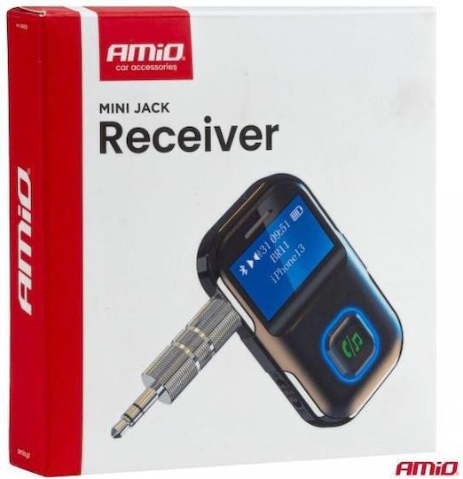 Amio Bluetooth Receiver Btr-03 Wireless Audio Transmission Mini Jack 3.5mm Port Lcd Display 1 Pc 04659/am Amio 04659/am