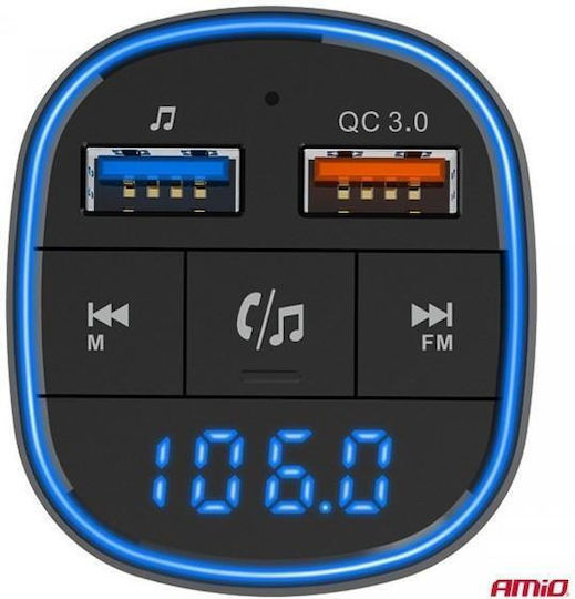 AMiO Car FM Transmitter with USB Bluetooth
