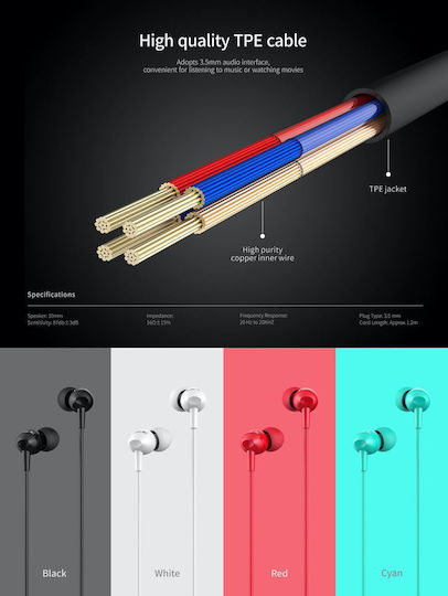 Havit E48P In-ear Handsfree με Βύσμα 3.5mm Κόκκινο