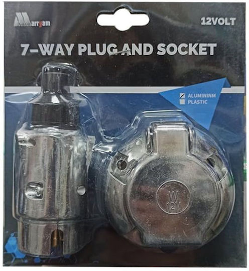 Stecker Trailer Steckdose Rümoelkuemmen Metallisches Abdeckung 7 Pol 12v 7-Wege Plug Steckdose