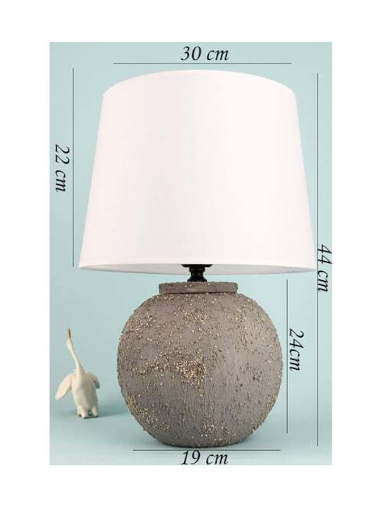 Ceramic Table Lamp Gray White Round Design 30x40cm