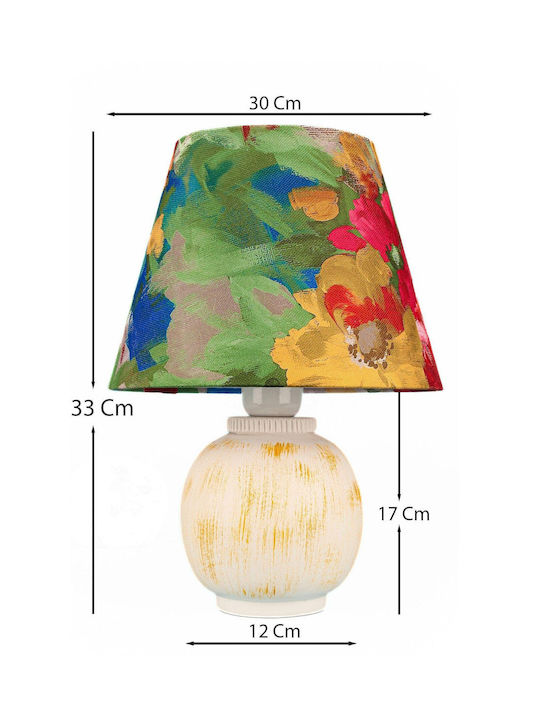 Decorative Handmade Ceramic Table Lamp Multicolour 30x33cm