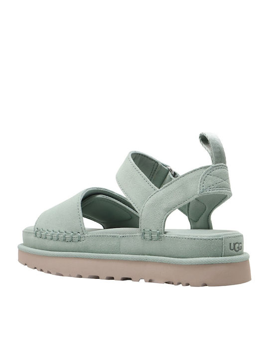 Goldenstar Women's Flat Sandals Flatforms Green