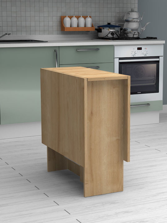 Pepe Extendable Collapsible Wooden Natural Beech Dining Room Table 28(+56)x77x75cm