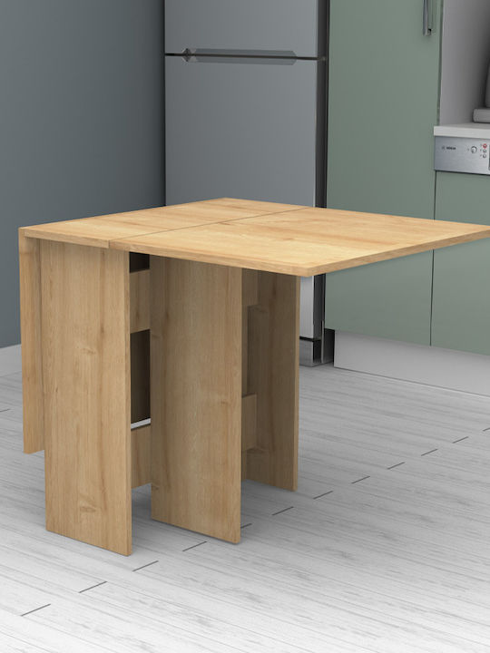 Pepe Extendable Collapsible Wooden Natural Beech Dining Room Table 28(+56)x77x75cm