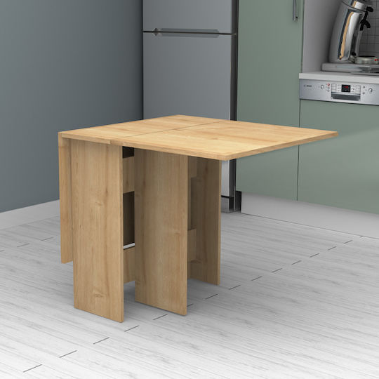 Pepe Extendable Collapsible Wooden Natural Beech Dining Room Table 28(+56)x77x75cm