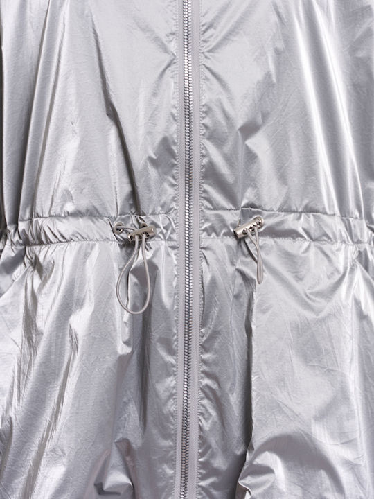 Women's Jacket for Spring/Autumn Silver Metallic