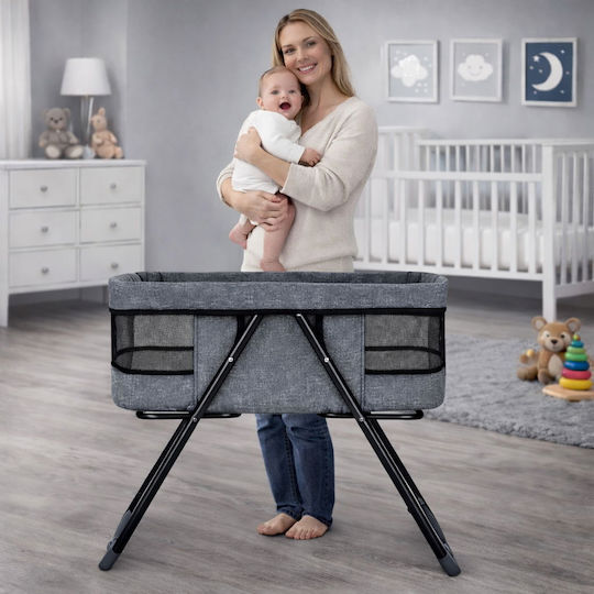 Figga Babywiegen mit Matratze in Grau