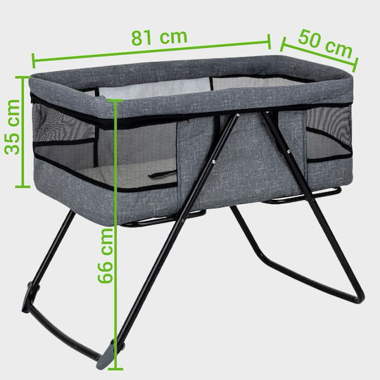 Figga Babywiegen mit Matratze in Grau