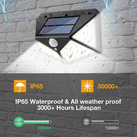 Set of 10 Wall Mounted Solar Lights Cold White 6500K with Motion Sensor and Photocell IP65