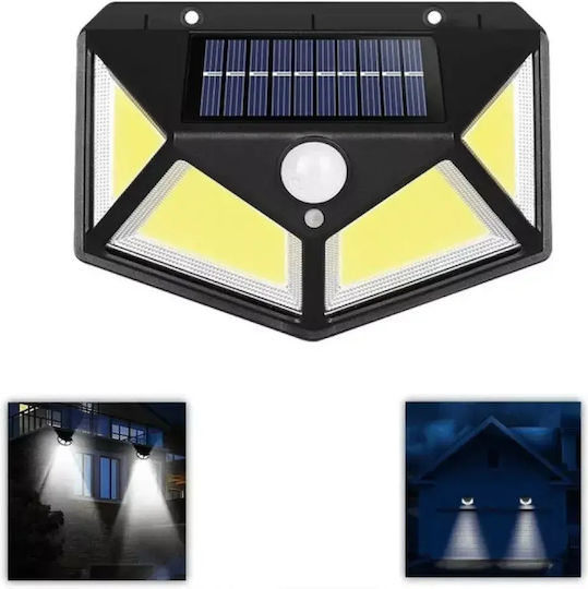 Set of 2 Wall Mounted Solar Lights Cold White 6500K with Motion Sensor and Photocell IP65