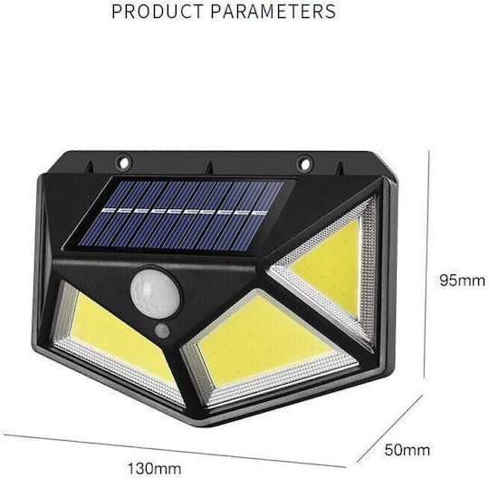 Set of 2 Wall Mounted Solar Lights Cold White 6500K with Motion Sensor and Photocell IP65
