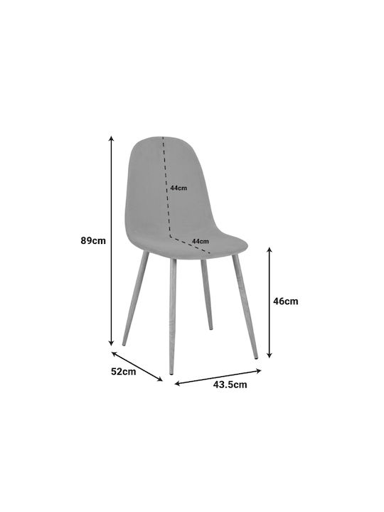Bella Dining Chairs Velvet Dusty Pink 4pcs 43.5x52x89cm