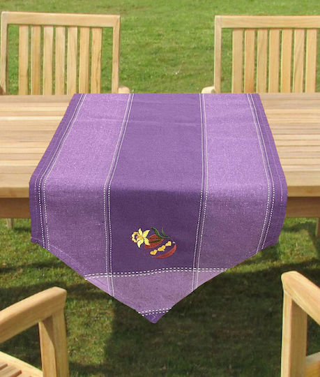 Osterdekorationen & Ornamente Paschaltischdecke 40x145 Lila Stickerei Purple Egg