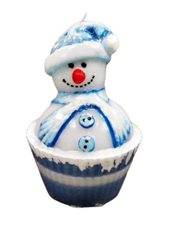 Gerakis Christmas Candle Blue 11x9cm