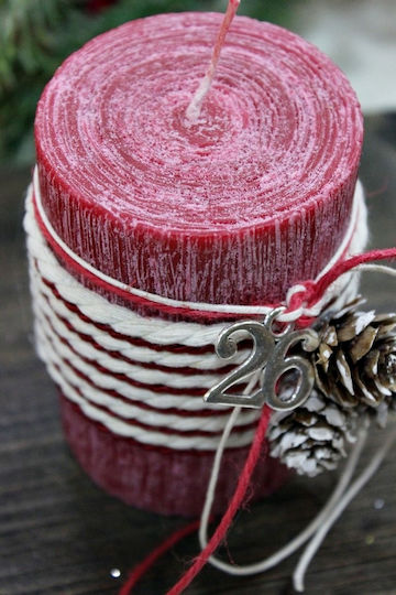Gerakis Christmas Red Candle 10x6.5cm
