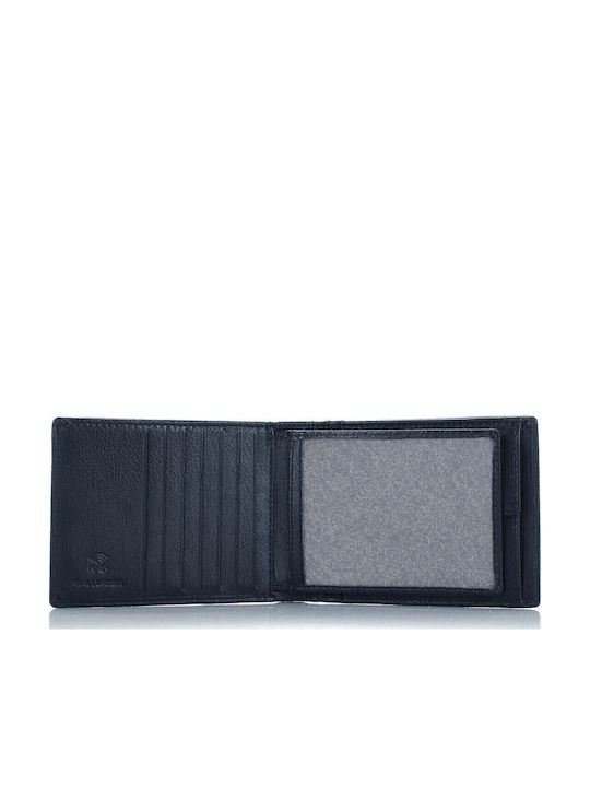 Leather Men's Wallet with RFID Blue
