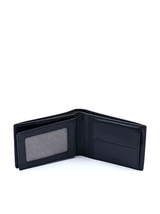 Leather Men's Wallet with RFID Blue
