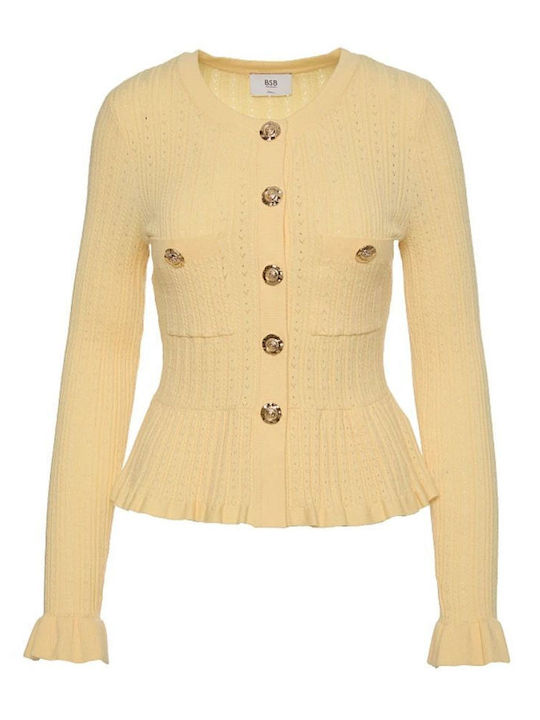 Women's Knitted Cardigan Butter Yellow