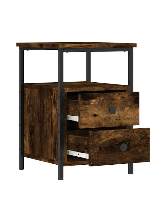 Nachttisch Holz mit Metallfüßen Braun 34x35,5x50cm