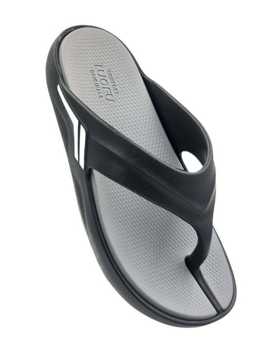 Slapi Bărbați Flip Flops Negri / Albi E6217-E01_NEGRU