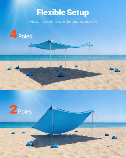 Vevor Beach Tent for 7 People Blue