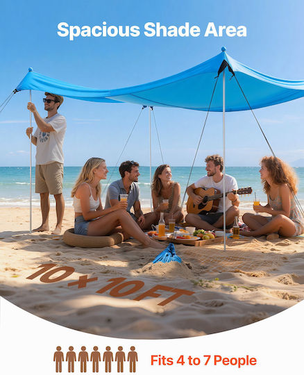 Vevor Beach Tent for 7 People Blue