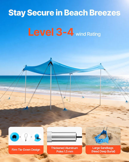 Vevor Beach Tent for 7 People Blue