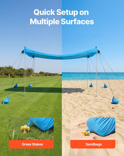 Vevor Beach Tent for 7 People Blue