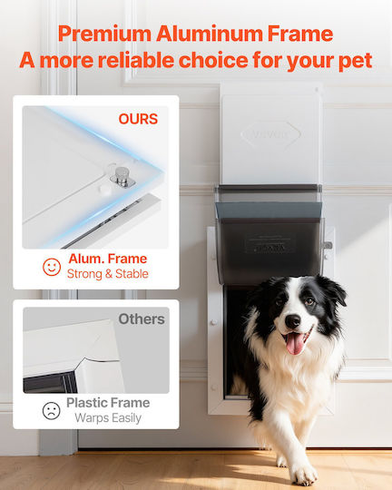 Vevor Dog Door Made of Metal in White Colour