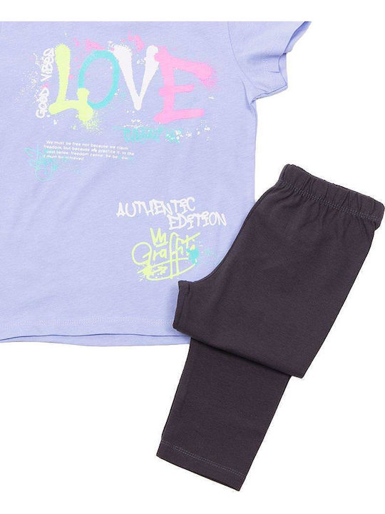 Kinderbekleidungssets mit Sommer-Leggings 2 Stück Flieder