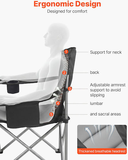 Vevor Black Beach Chair Set 2 Pieces