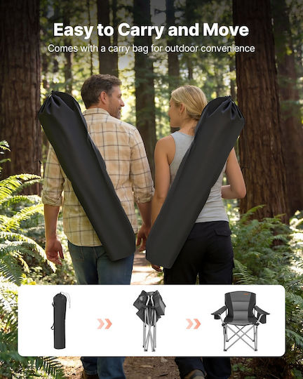 Vevor Black Beach Chair Set 2 Pieces