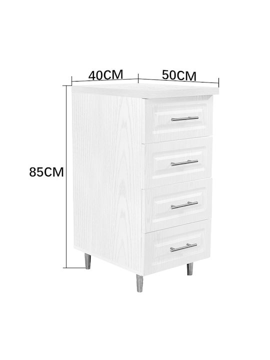 Επιδαπέδια Συρταριέρα Κουζίνας Λευκό 40x50x85εκ.