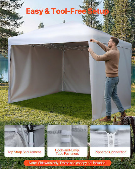 Vevor Κάλυμμα για Κιόσκι Λευκό με Επίστρωση PU 3x3m