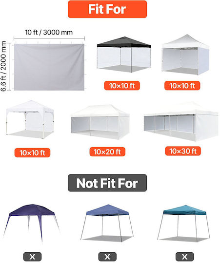 Vevor Κάλυμμα για Κιόσκι Λευκό με Επίστρωση PU 3x3m
