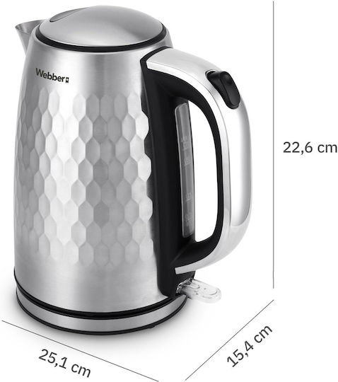 Webber Βραστήρας 1.7lt 2200W Ασημί