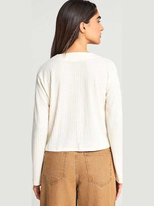 Women's Knitted Cardigan in White Colour