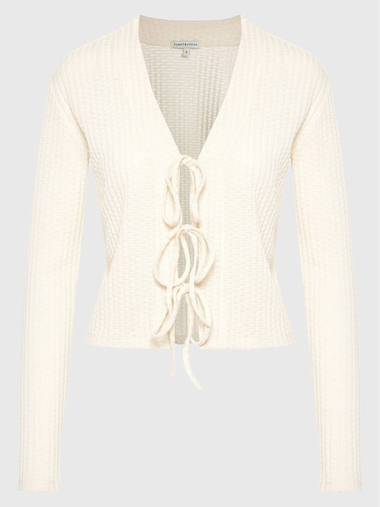 Women's Knitted Cardigan in White Colour