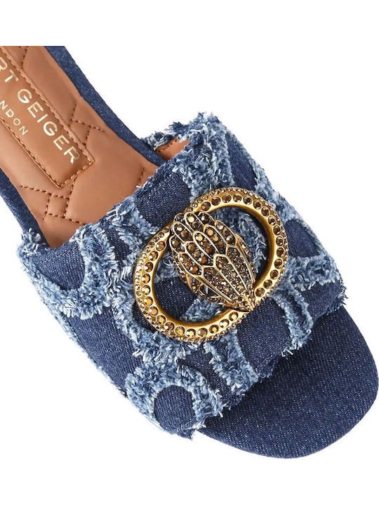 Damen Flache Sandalen Blau