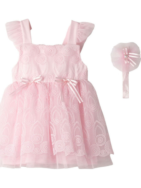 Children's Dress Sleeveless Tulle Pink