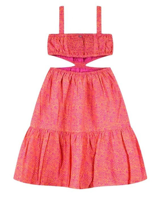 Girls Dress Sleeveless Fuchsia