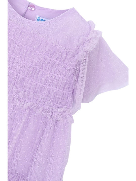 Mädchenkleid Ärmelloses Tüll Flieder