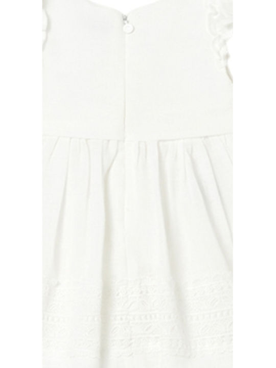 Girls Sleeveless Dress with Lace Set with Accessories Ecru