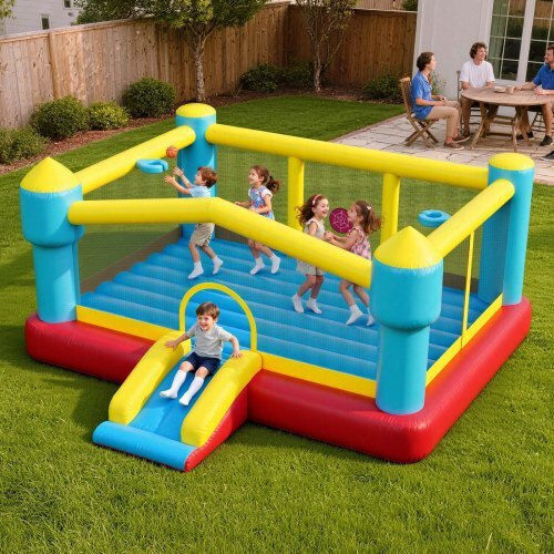 Vevor Aufblasbares Fun Castle Schloss mit Trampolin & Rutsche für 3-8 Jahre