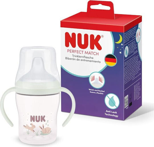 Nuk Night Εκπαιδευτικό Μπιμπερό Πλαστικό με Λαβές Μπεζ για 6m+ 150ml
