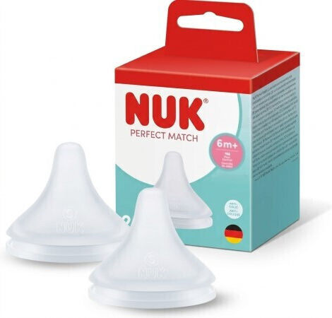 Nuk Perfect Match Silicone Baby Bottle Teats for 6+ months 2pcs