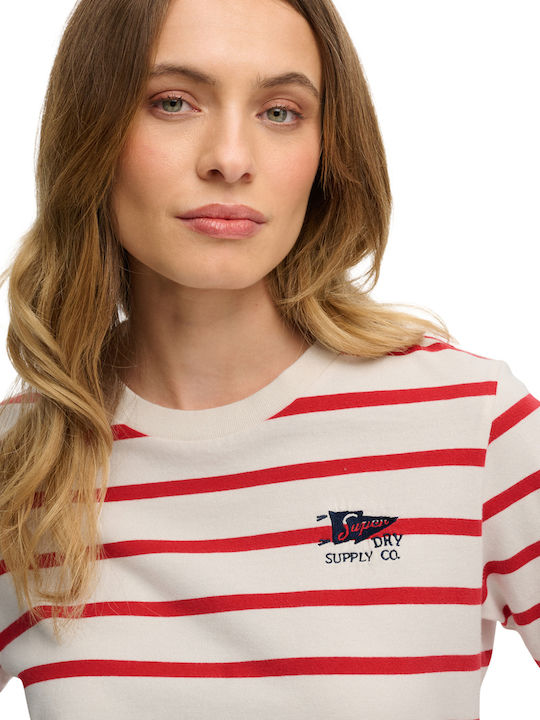 Heritage Γυναικεία Μπλούζα Βαμβακερή Ριγέ H2g/red Stripe