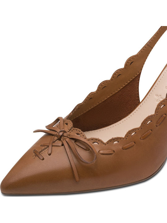 Heels with Strap Tabac Brown